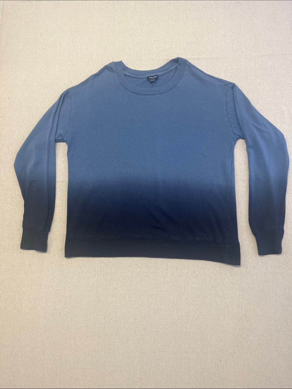 Splendid Blue Ombre Crewneck Pullover Sweatshirt Size Small Soft Stretch